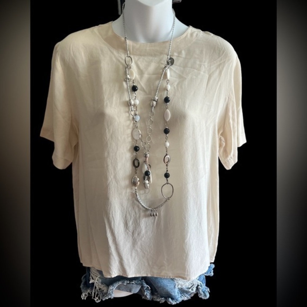 Anna and Frank Cream Silk Blouse size medium‎